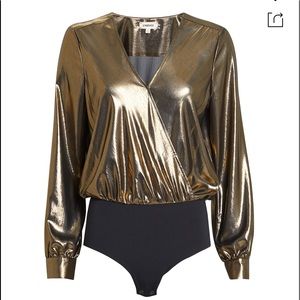 L’AGENCE Tasha Metallic Wrap Bodysuit XS